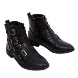 Bottes noires à boucles, noires 688-57 Noir