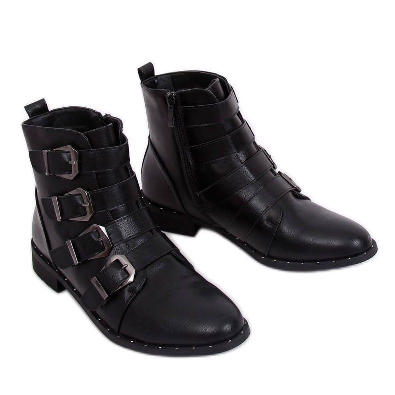 Bottes noires à boucles, noires 688-57 Noir le noir