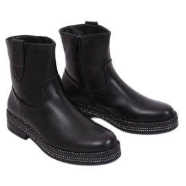 Bottes noires plates pour femmes CH1812-1 Noir