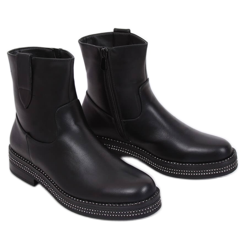 Bottes noires plates pour femmes CH1812-1 Noir le noir