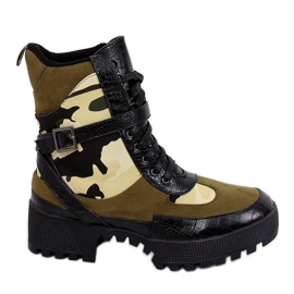 Bottines camouflage GLV003 Olive vert