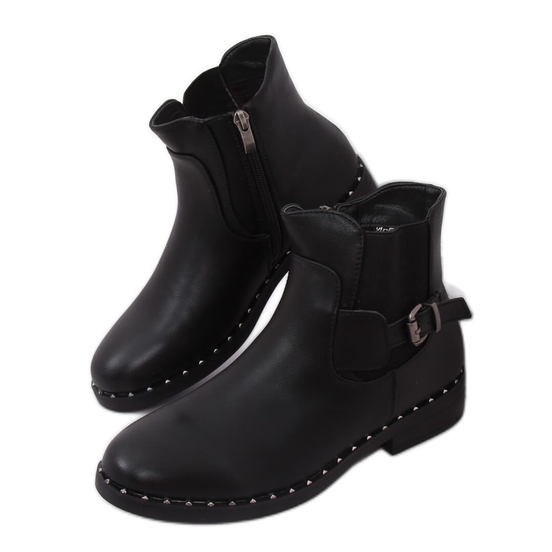 Bottines Chelsea noires pour femmes HFN-2279 Noir le noir
