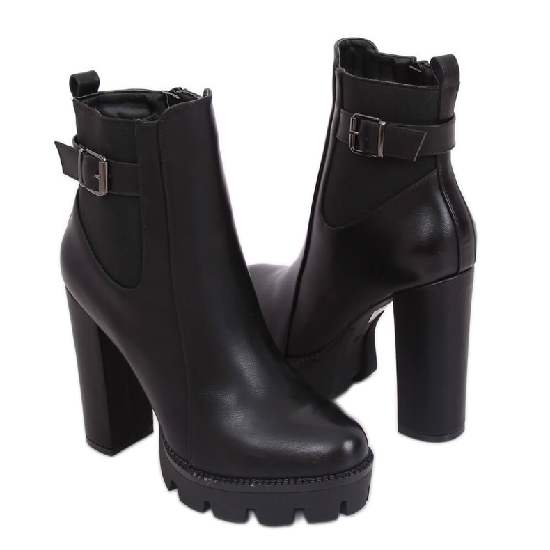 Bottines compensées noires NS069P Noir le noir
