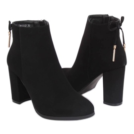 Bottines noires élégantes à talons NS055P Noir