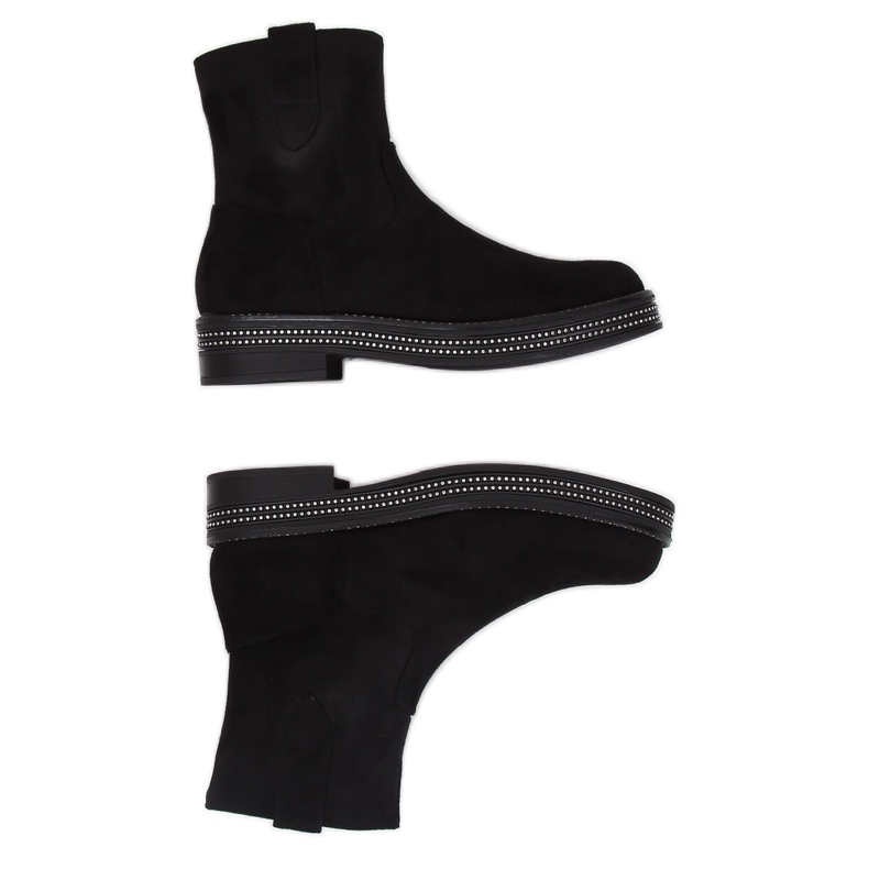 Bottes noires plates pour femmes CH1812-2 Noir le noir