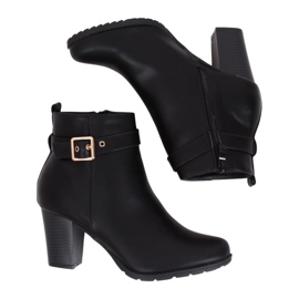Bottines noires à talons F169 Noir le noir