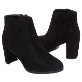 Bottines noires classiques à talons A6801 Noir