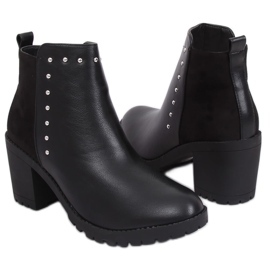 Bottes sur un talon stable noir Y8163 Noir