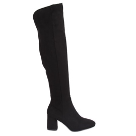 Bottines noires à talons YQ215 Noir