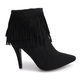 Bottines noires sur épingle Boho 99-95 Noir