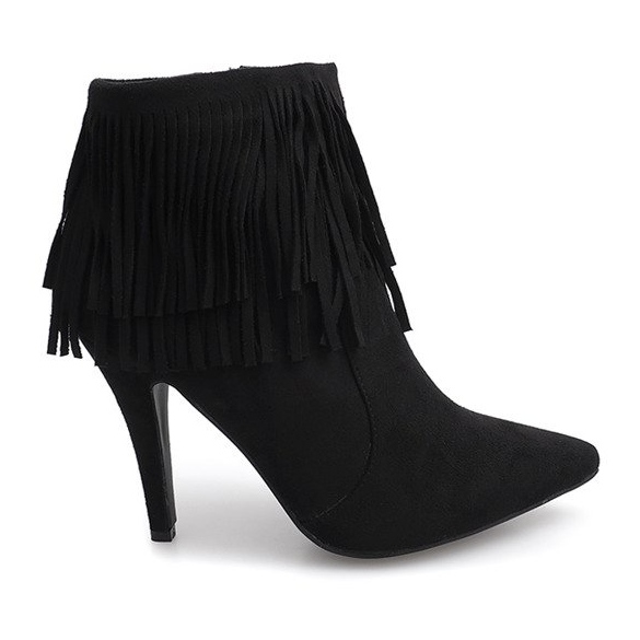 Bottines noires sur épingle Boho 99-95 Noir le noir