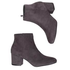 Gris Bottines grises à talons YQ216P Gris