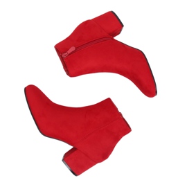 Bottines rouges à talons bas YQ216P Rouge