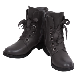 Gris Bottines à lacets gris ZX2805 Gris