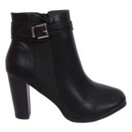 Noir F815-2 Bottines noires à talons le noir