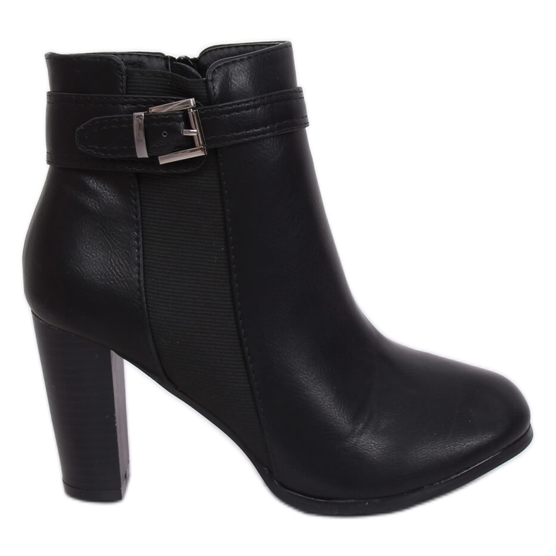 Noir F815-2 Bottines noires à talons le noir
