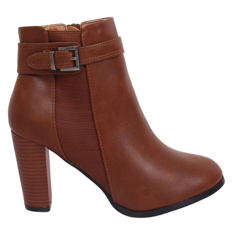 Bottines à talon marron F815-2 Camel brun