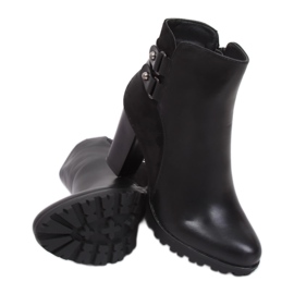 Bottines noires à talons Z182 Noir le noir