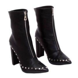 Bottines à talons noires NS062P Noir le noir