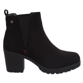 Bottines noires à talons larges W373 Noir