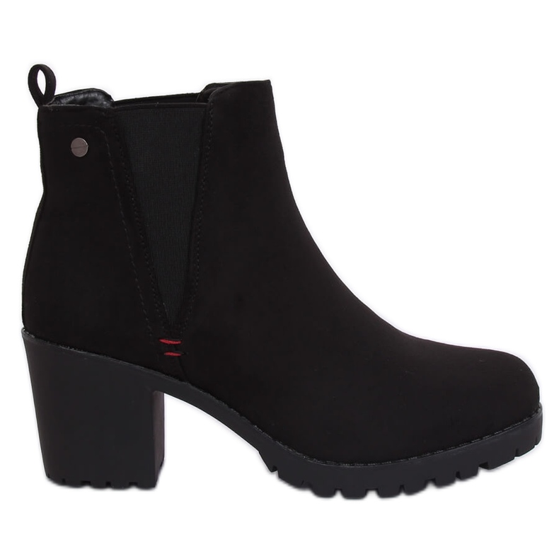 Bottines noires à talons larges W373 Noir le noir