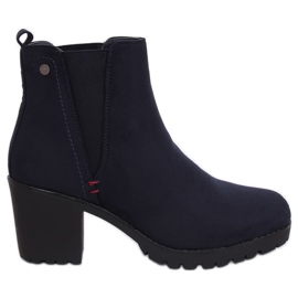 Bottines marine à talons larges W373 Bleu bleu marine
