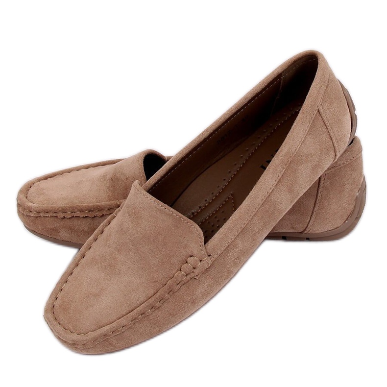 Mocassins femme beige R812-1 Kaki brun multicolore