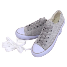 Gris Baskets femme grises B74-28 Gris