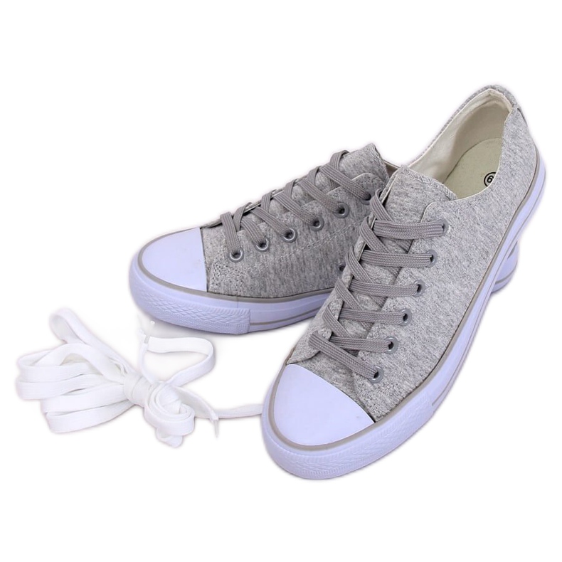 Gris Baskets femme grises B74-28 Gris
