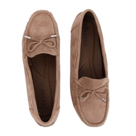 Mocassins femme beiges R812 Kaki brun multicolore