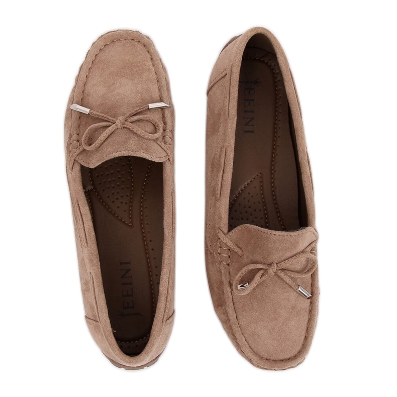 Mocassins femme beiges R812 Kaki brun multicolore