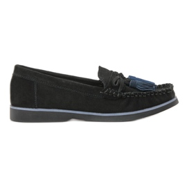 Filippo Mocassins En Cuir À Franges le noir