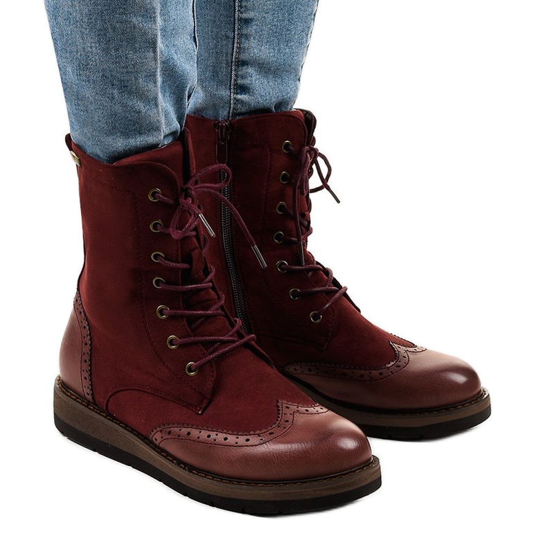 Bottes de trappeur pour femme bordeaux C366 rouge Bottes de trappeur pour femme bordeaux C366 rouge