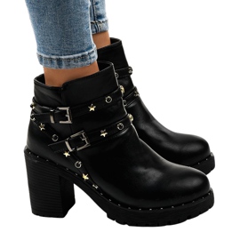 Bottines noires à étoiles D37-9