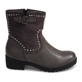 Bottes motorisées grises à crampons 1640