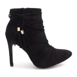 Bottes À Talons Hauts En Daim LL9220-1 Noir le noir