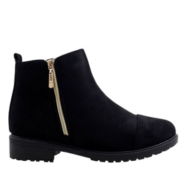 Bottes isolées en daim noir SJ1819-1 le noir