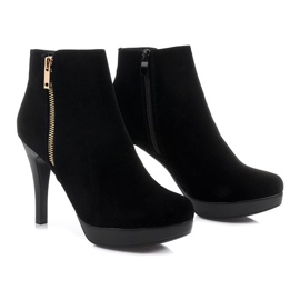 Bottes À Talons Hauts J0081-1 Fermeture À Glissière Noir