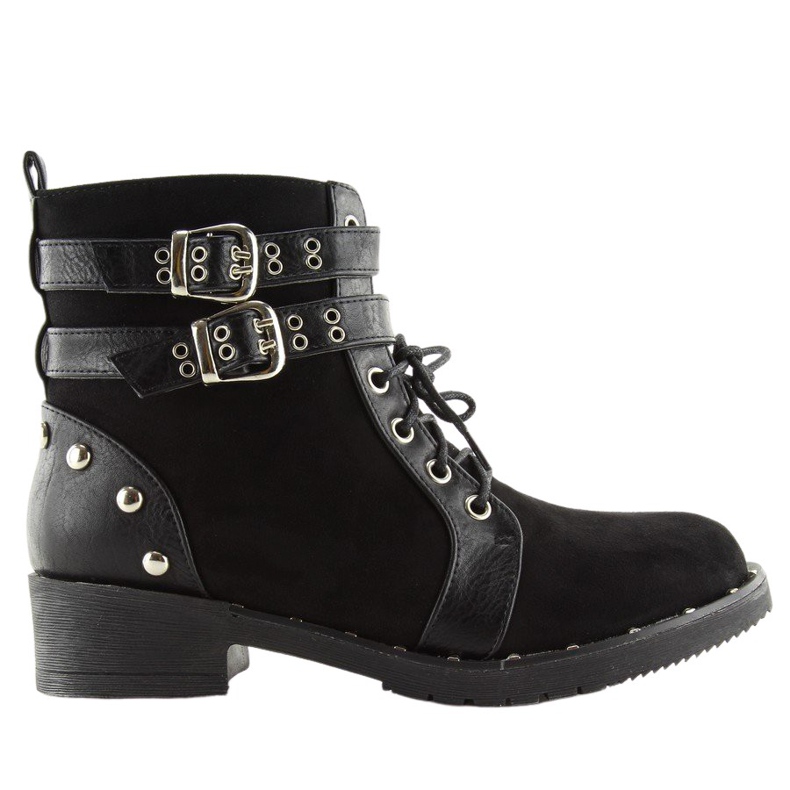Bottines à lacets noires L3382 Noir le noir