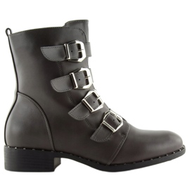 Gris Bottes à boucles 6312 Gris