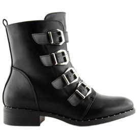 Bottes noires à boucles 6312 Noir