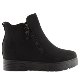 Bottes noires sur un coin caché SJ657 Noir