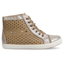 Sneakers Montantes Avec Clous G (3) Camel brun