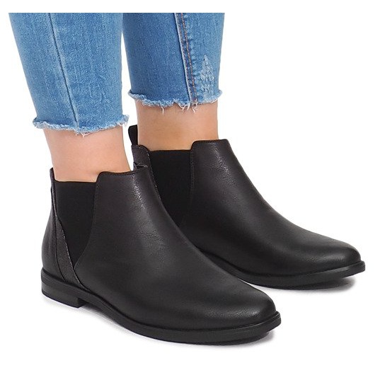 Bottines Noires Avec Gomme 951-PA le noir