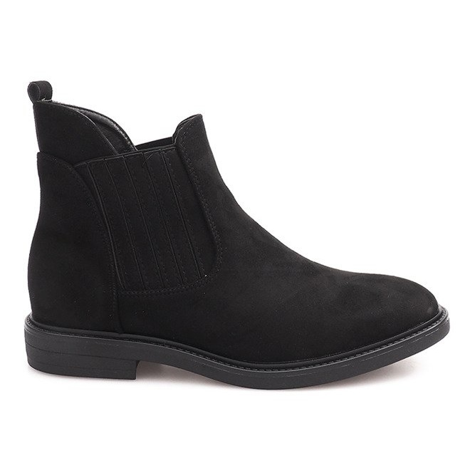 Bottines En Daim Avec Elastique 1541 Noir le noir
