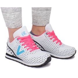 Baskets de sport B1573-4 Blanc blanche le noir multicolore