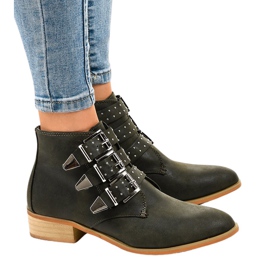 Bottes vertes avec boucle de fermeture à glissière A-263