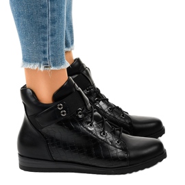 Baskets noires avec une fermeture éclair X1598-1 le noir