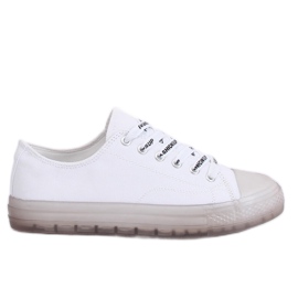 Baskets femme blanches et grises B111-2 BLANC / GRIS Baskets femme blanches et grises B111-2 BLANC / GRIS