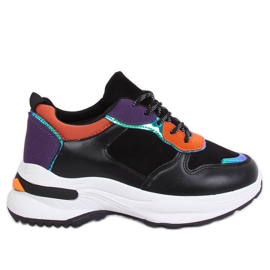 CB-19056 NOIR / ORANGE chaussures de sport noires multicolore